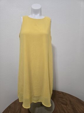Tacera Yellow Sleeveless Shift Dress Lightweight Tunic Dress PM
